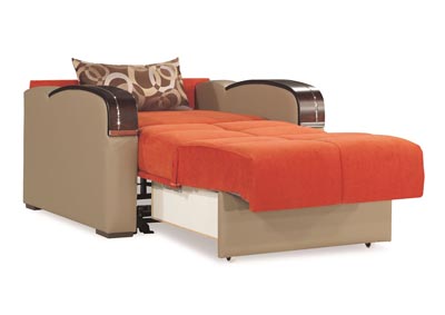 Sleep Plus Orange Chenille Chair Sleeper,Ottomanson (Previously Casamode)